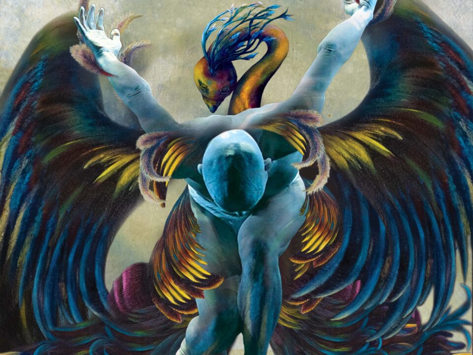 simurg, zümrüdü anka, phoenix, emerald phoenix, digital art, digital collage